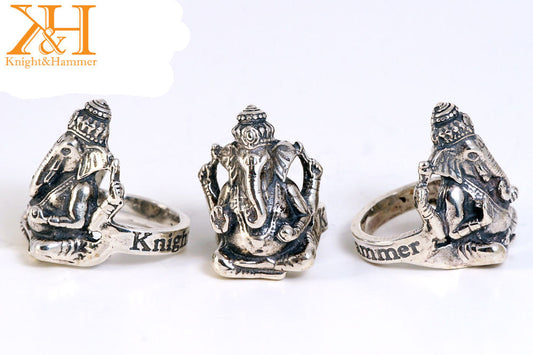 Trenta Solid Sterling Silver Ganesha ring