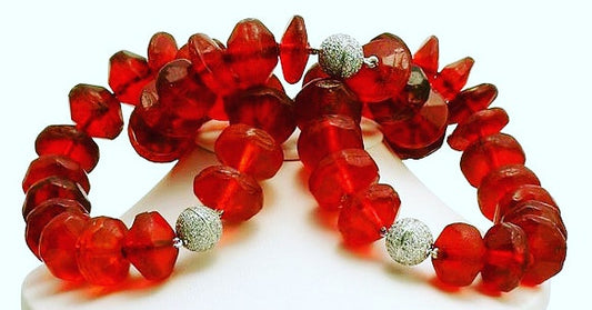 Le Mal Afrique Bohemian Glass Rubies & Diamonds necklace/bracelets