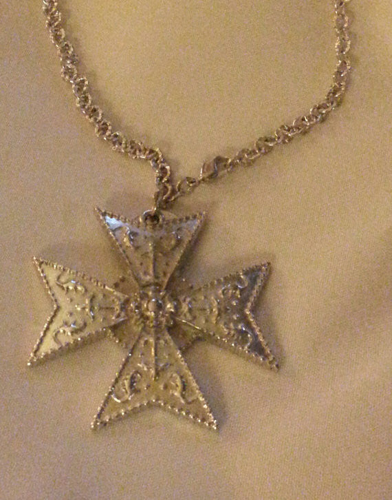 Heroine's Maltese Cross Sterling Silver necklace