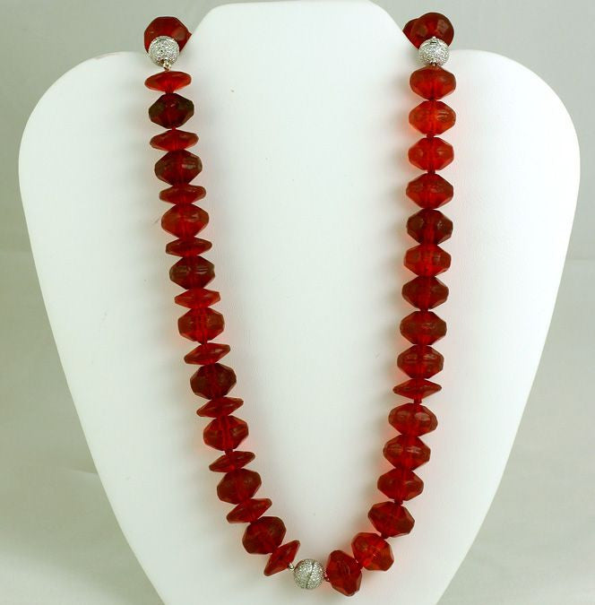 Le Mal Afrique Bohemian Glass Rubies & Diamonds necklace/bracelets